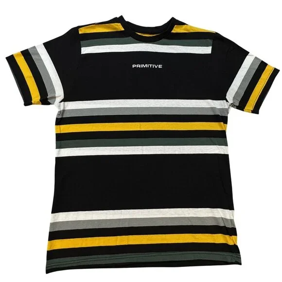 Primitive Skateboarding Striped Short-Sleeve T-Shirt Multicolor Top Mens Medium - Picture 1 of 9